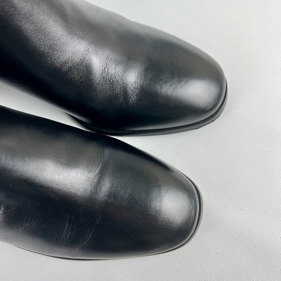 Lucky Brand Womens Debruh Black Leather Heeled Bootie Chunky Ankle Boots size 10 - Picture 10 of 16